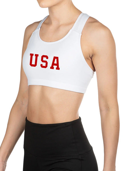 2-Pack "USA" or White ProWikMax Sports Bra's 032BRAWU