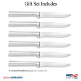 Sale: Six Serrated Steak Gift Box Set by Rada Cutlery Made in USA S6S