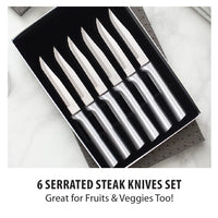 Sale: Six Serrated Steak Gift Box Set by Rada Cutlery Made in USA S6S