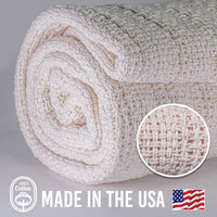 White 100% Cotton Utility Blanket – 60″x48″ Made in USA!