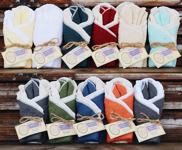 New Color: Cotton Dishcloths 12x12 2-4pk USA Made by Country Cottons DishCLOTH
