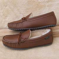 Sale: Men's Cushion-Flex Sole Sheepskin Slippers Made in USA by Footskin 4400S-CFS