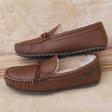 Sale: Men's Cushion-Flex Sole Sheepskin Slippers Made in USA by Footskin 4400S-CFS