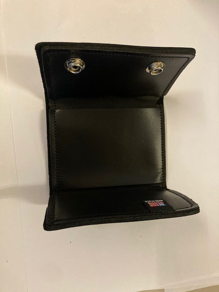 8.5" Black Leather Tri-Fold Wallet by Raven Hollow