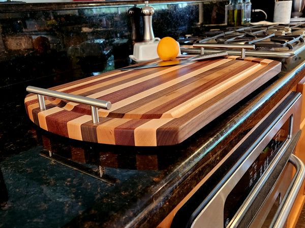 Large Serving Tray / Cutting Board - Hardwood 20" x 14" x 1" Made in USA