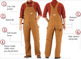 Extra Heavy Duty Brown Cotton Duck Overall by ROUND HOUSE® Made in USA 83