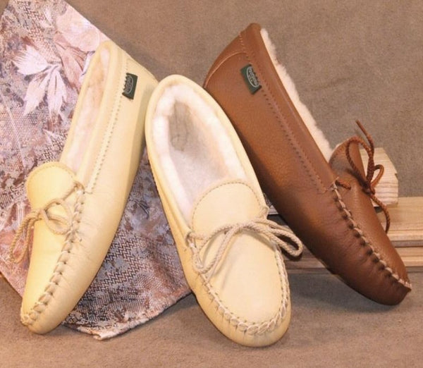 Sale: Women's Softsole Sheepskin Slippers Made in America by Footskins 2200S