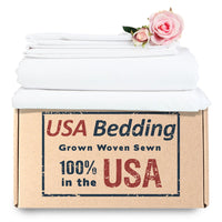 Percale Bed Sheet Set Made with Cotton Rich Fabric 100% Made in USA