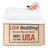 Percale Bed Sheet Set Made with Cotton Rich Fabric 100% Made in USA