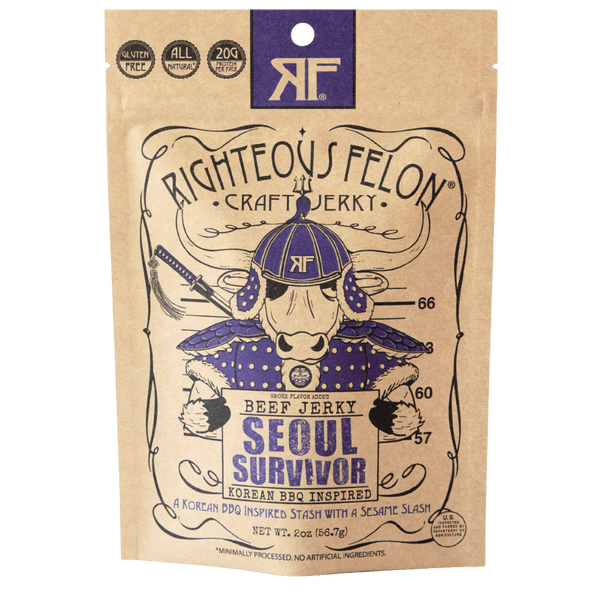 4-Pack of Seoul Survivor Korean BBQ 8oz by RF Style Beef Jerky Made in USA