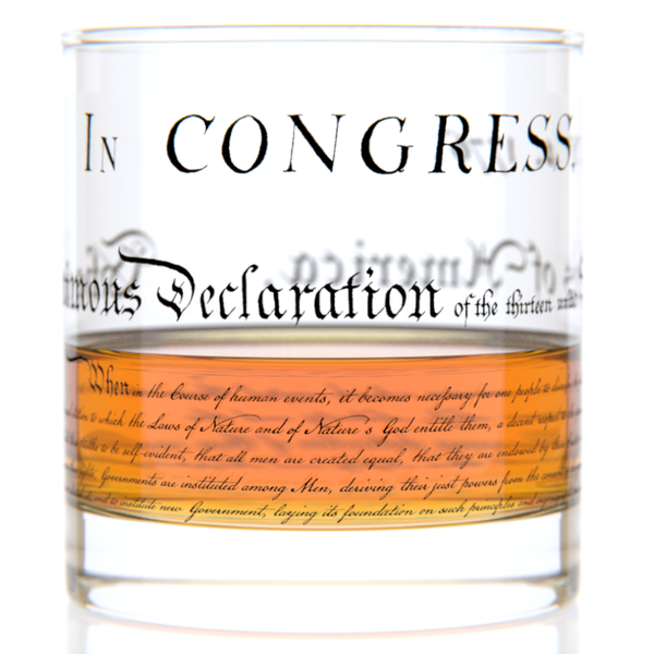 Declaration Of Independence Rocks Glass 11oz Made in USA