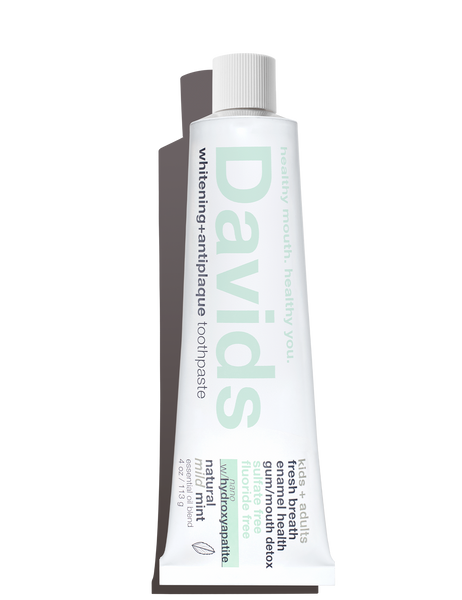 Davids kids + adults nano-hydroxyapatite premium toothpaste  /  mild mint / 4 oz Made in USA