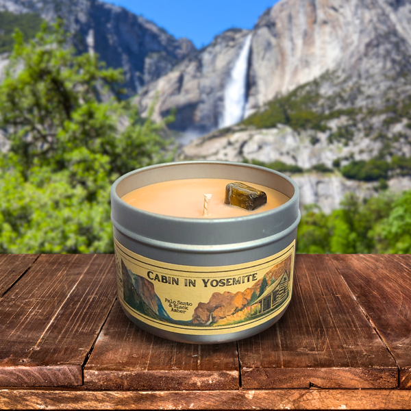 Sale: 2-Pack of Cabin in Yosemite | Palo Santo Amber Candle: 4 OZ.