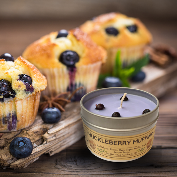 Sale: 2-Pack Huckleberry Muffins - USA MADE - Soy Wax Candles: 4 OZ.