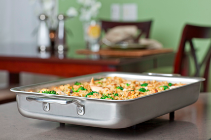Stainless Steel Bake and Roast Pan 9x13 with Handles Made in USA by 360 Cookware