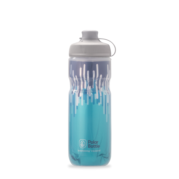 Breakaway® Muck Insulated Cyclist Mountain Bikers Water Bottle 20 oz Zipper Blue/Turquoise Polar Bottle Made in USA