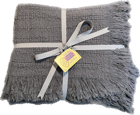 100% Cotton Throw Blankets – 50″ x 60″: Gray Made in USA